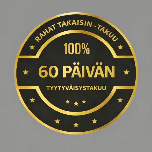 Rahat takaisin -takuu 100% — 30 päivän tyytyväisyystakuu